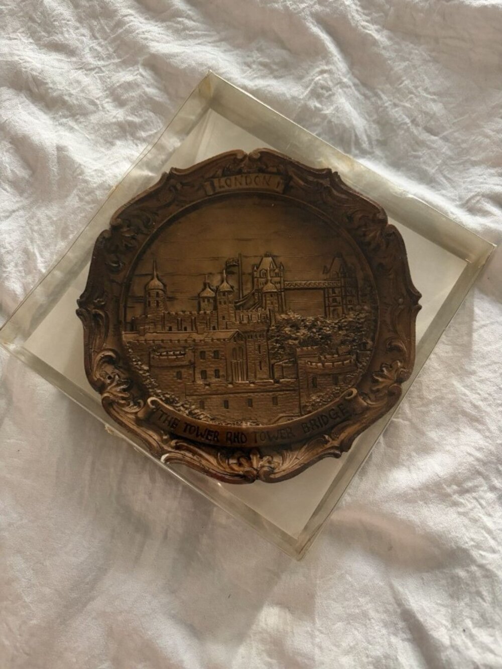 VINTAGE London The Tower And Tower Bridge Plaque Wood Decorative Wall Hanging 3D